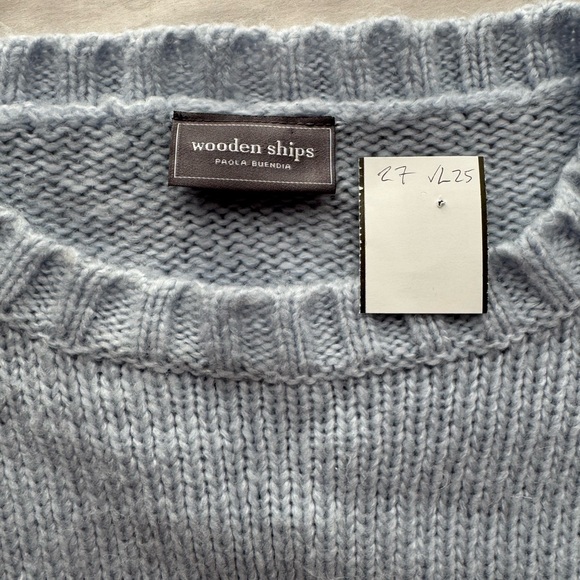 Wooden Ships Tomboy Slouchy Blue Crewneck Sweater Lightweight Size M/L - Picture 9 of 9